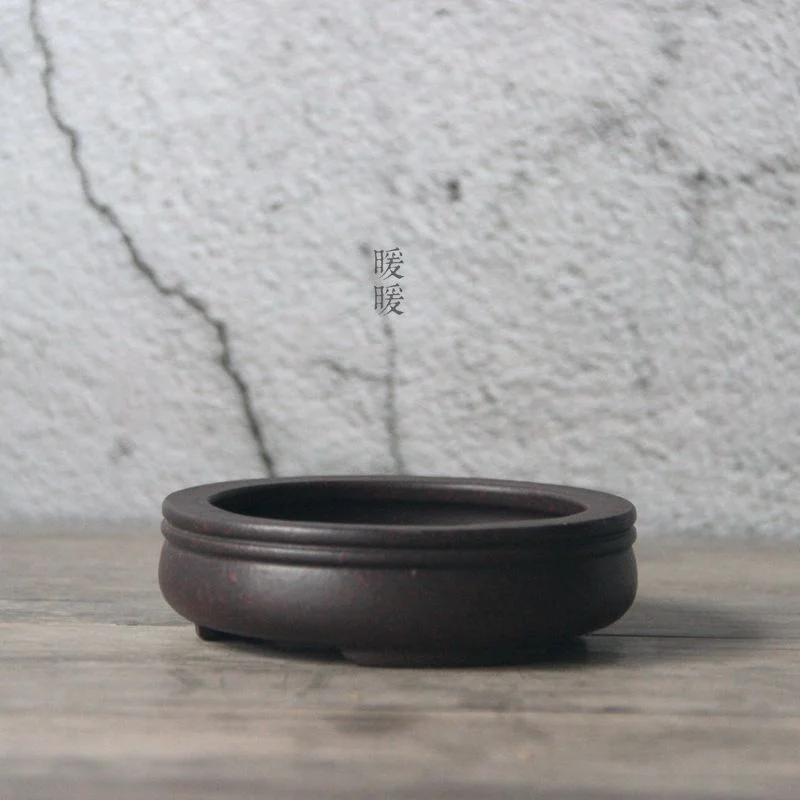 세라믹 원형 분재 화분, 접시, 퍼플샌드, 자연, 중국 - Bonsai Garden China 리뷰 및 가격